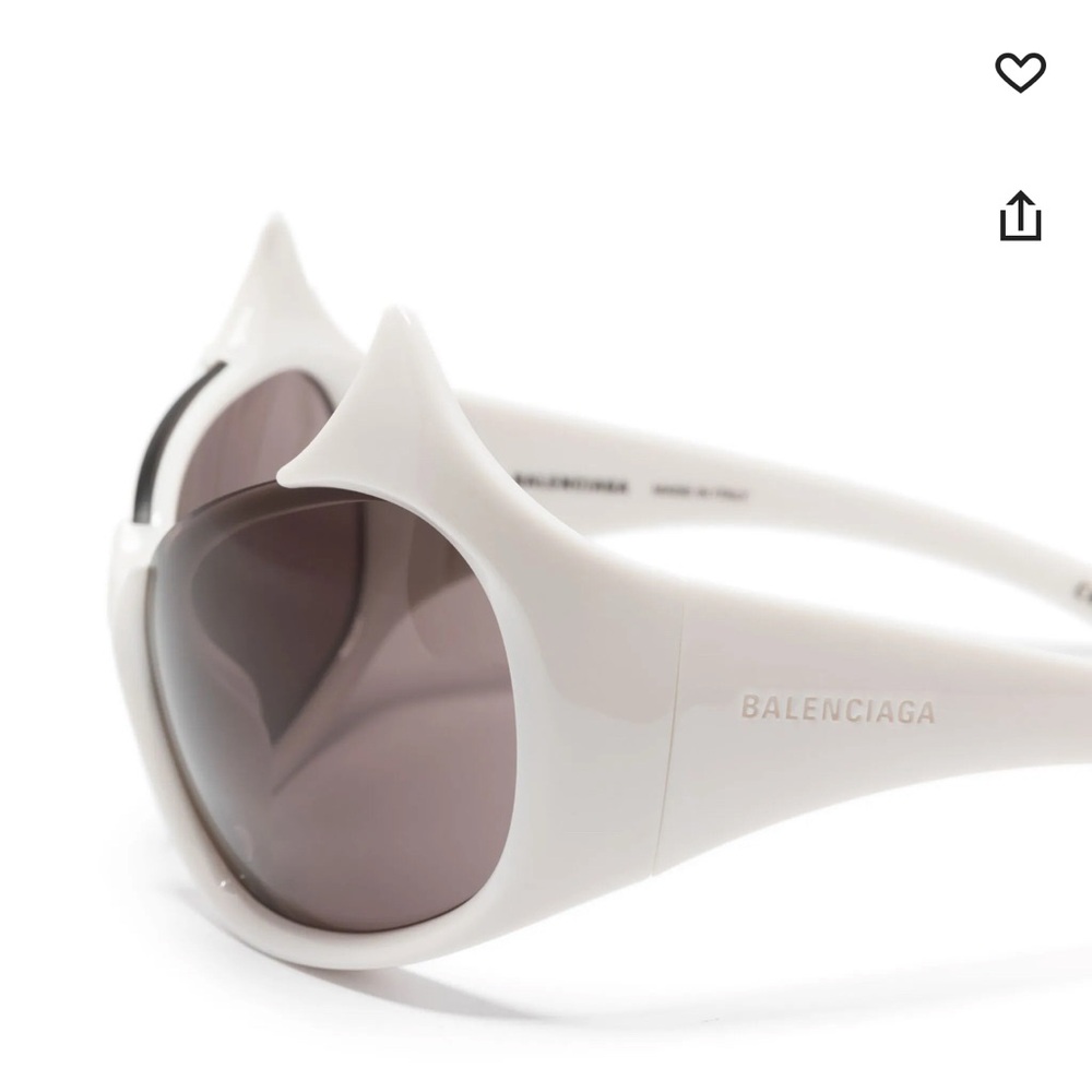 Balenciaga Ivory Cat-Eye Sunglasses